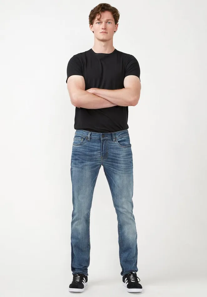 Men Slim Ash Sanded Blue Jeans Indigo Buffalo David Bitton Slim Ash