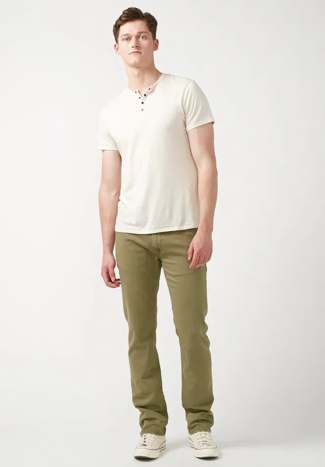 Men Straight Six Olive Green Men039s Fleece Canvas Pants Olive Buffalo David Bitton Straight Six