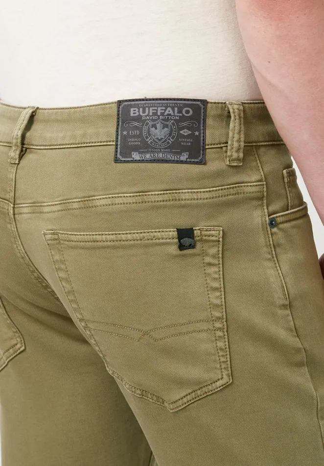 Men Straight Six Olive Green Men039s Fleece Canvas Pants Olive Buffalo David Bitton Straight Six