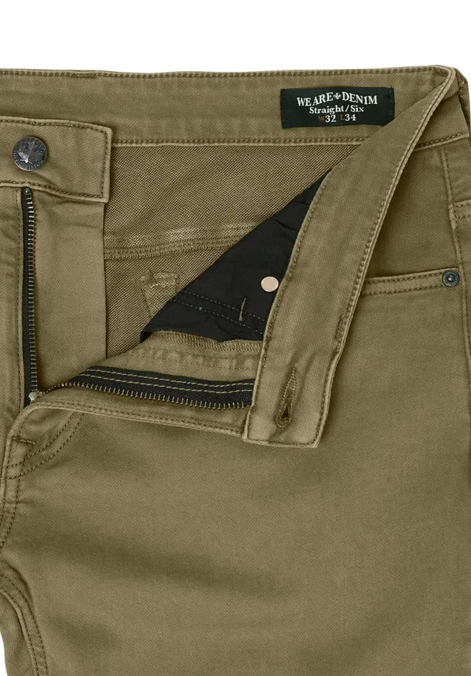 Men Straight Six Olive Green Men039s Fleece Canvas Pants Olive Buffalo David Bitton Straight Six