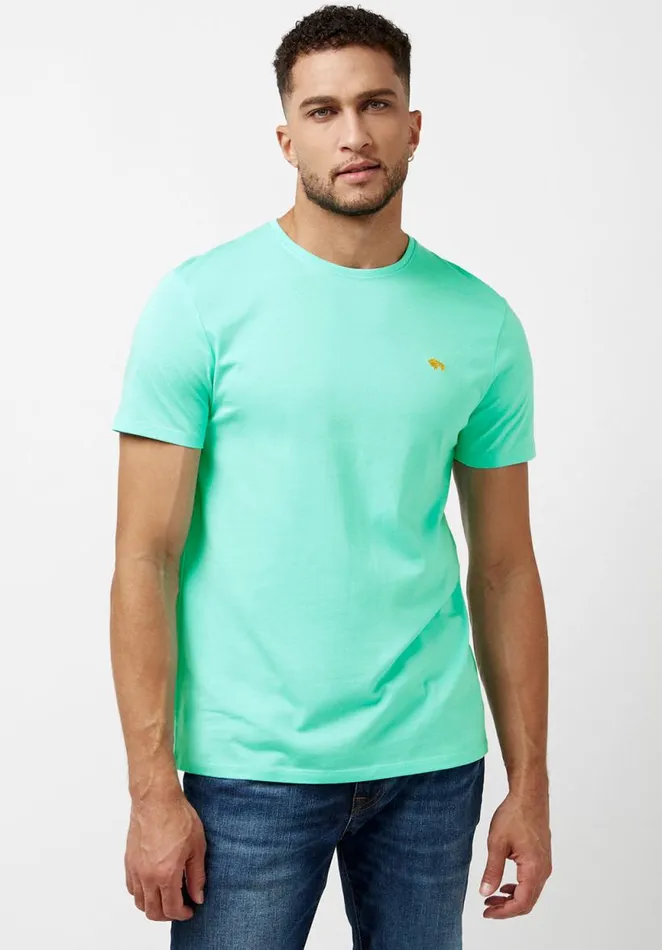 Men Supima Cotton Teal Tipima TShirt Cockatoo Buffalo David Bitton Tops and Tees