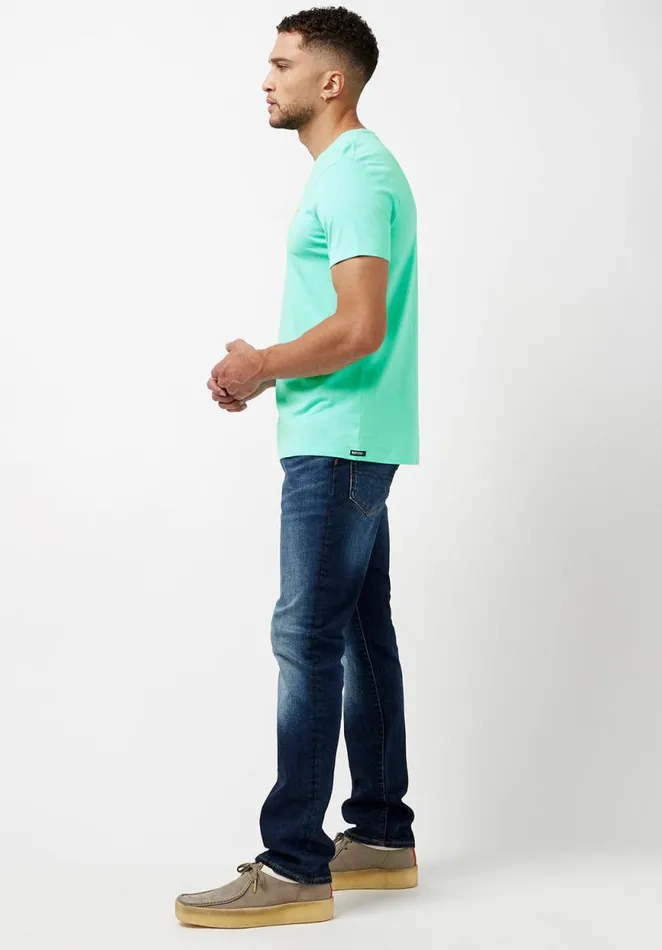 Men Supima Cotton Teal Tipima TShirt Cockatoo Buffalo David Bitton Tops and Tees