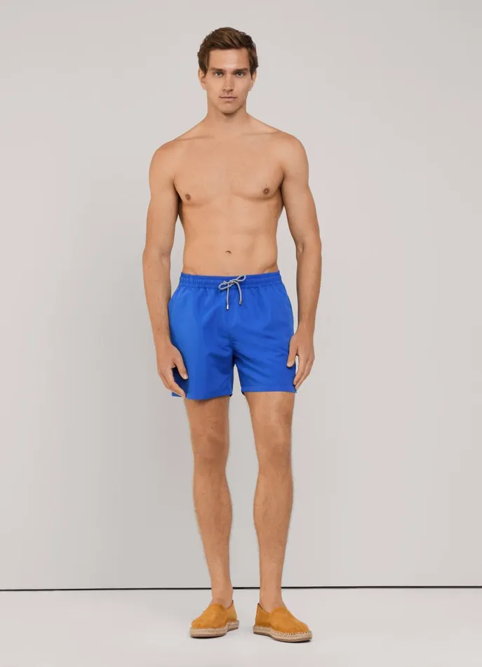 Men Swimwear Faonnable Embroidered Bird Swim Shorts Blue