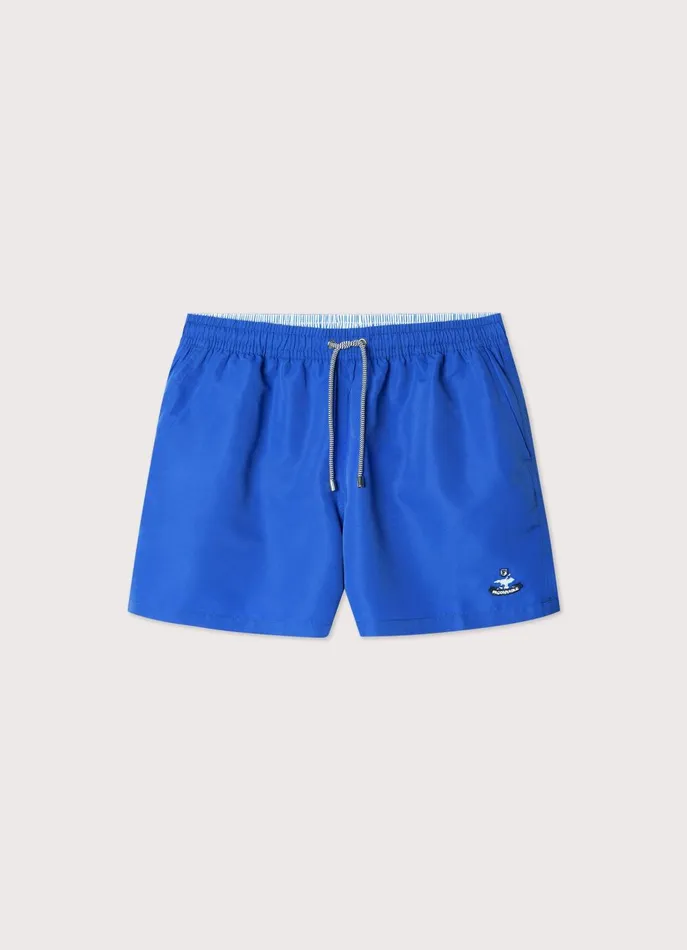 Men Swimwear Faonnable Embroidered Bird Swim Shorts Blue