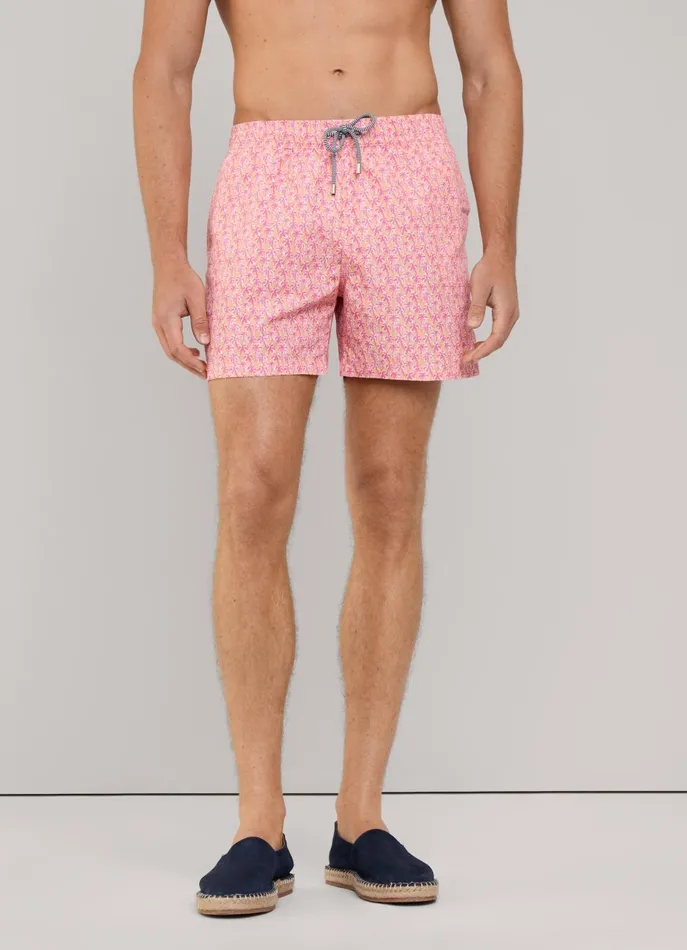 Men Swimwear Faonnable Palms Swim Shorts Acid Orange