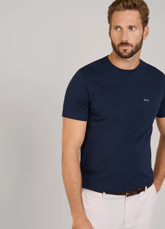 Men TShirts and Sweatshirts Faonnable Regular Fit Front Pocket TShirt Marine Blue Men TShirts and Sweatshirts Faonnable Regular Fit Front Pocket TShirt Marine Blue