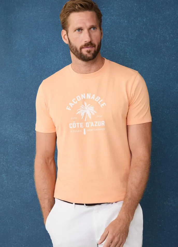 Men TShirts and Sweatshirts Faonnable Regular Fit Palm Tree TShirt Acid Orange Men TShirts and Sweatshirts Faonnable Regular Fit Palm Tree TShirt Acid Orange