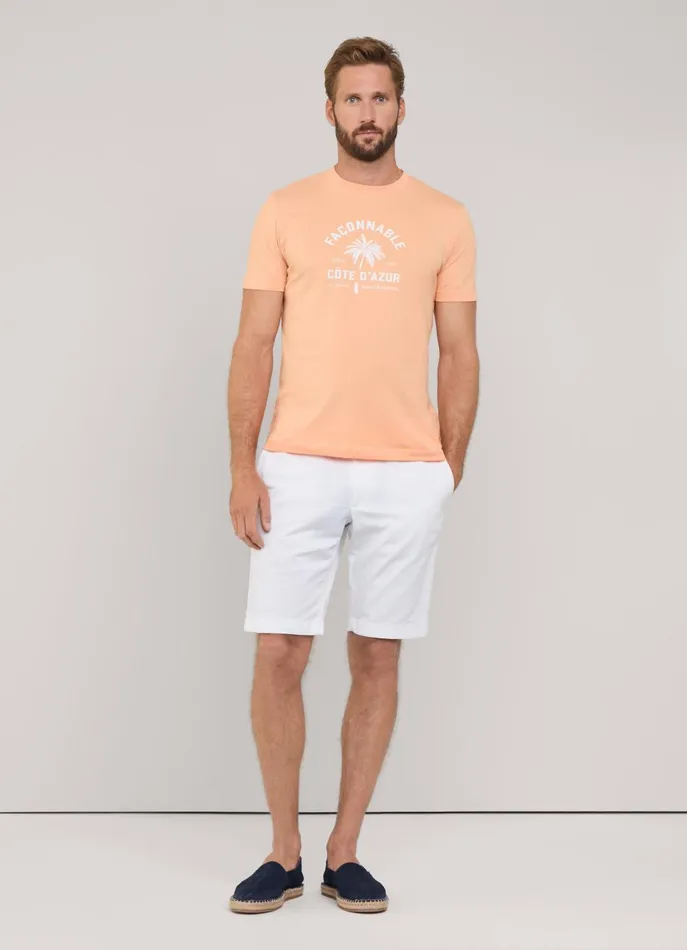 Men TShirts and Sweatshirts Faonnable Regular Fit Palm Tree TShirt Acid Orange