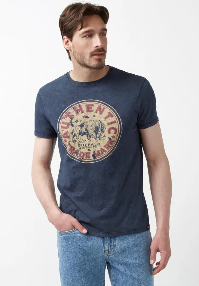 Men Togass Navy ShortSleeve Mens TShirt Whale Buffalo David Bitton Tops and Tees