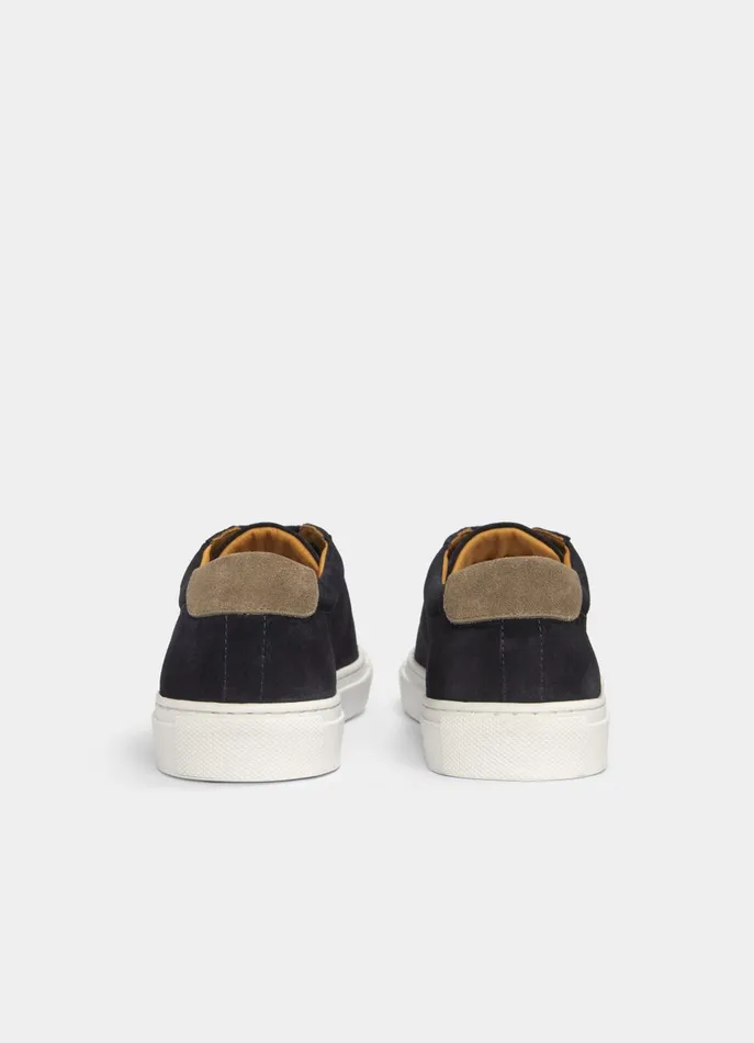 Men Trainers Faonnable TwoTone Suede Trainers Marine Blue