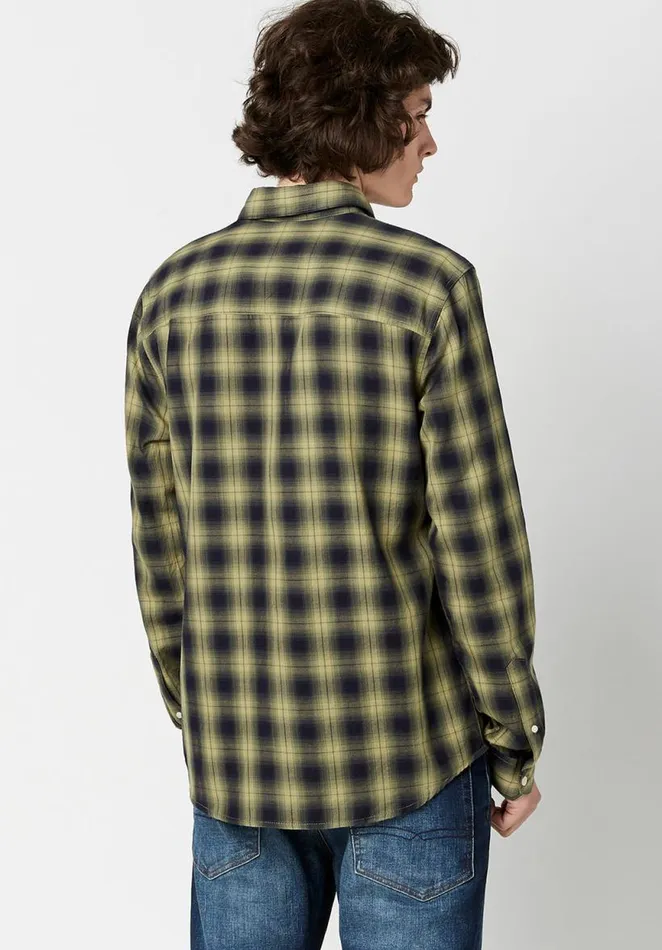 Men Twill Sonb Green Plaid Shirt Ultra Green Buffalo David Bitton Shirts