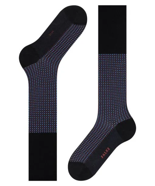 Men Uptown Tie Men Kneehigh Socks Black FALKE Knee High Socks