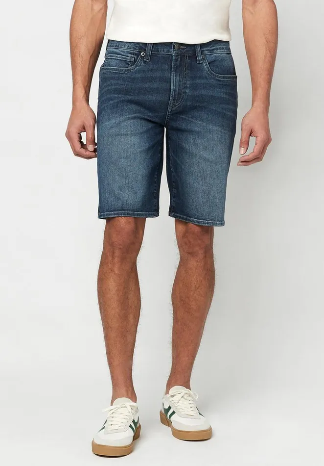 Men Worn Indigo Relaxed Straight Dean Shorts Indigo Buffalo David Bitton Shorts