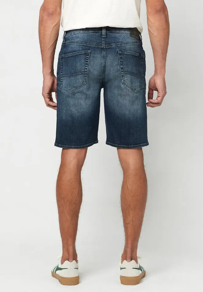 Men Worn Indigo Relaxed Straight Dean Shorts Indigo Buffalo David Bitton Shorts