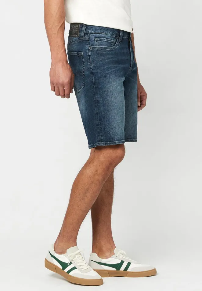 Men Worn Indigo Relaxed Straight Dean Shorts Indigo Buffalo David Bitton Shorts