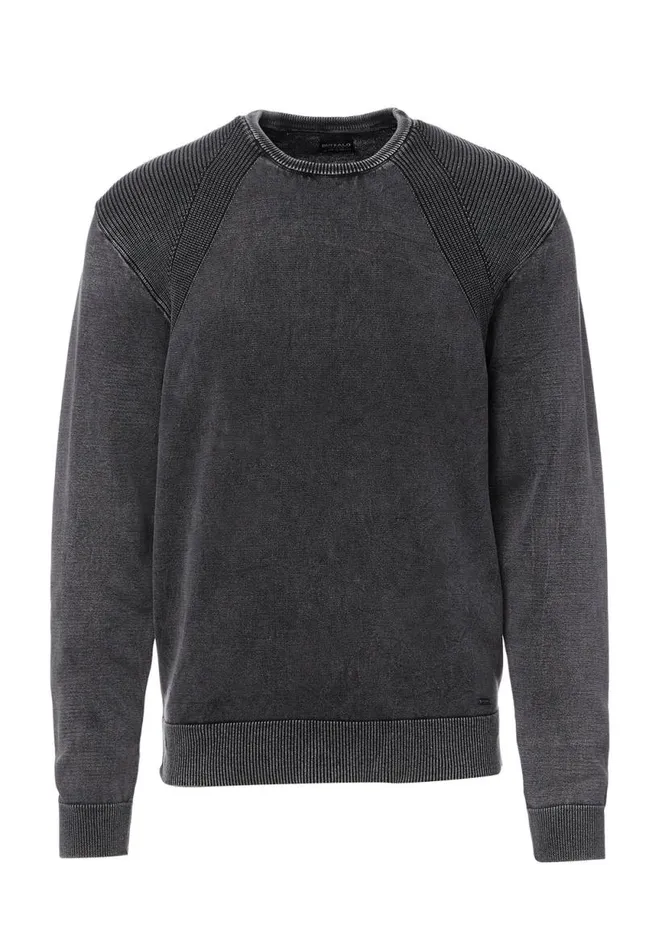 Men Woshat Black Mens Sweater Black Buffalo David Bitton Sweaters