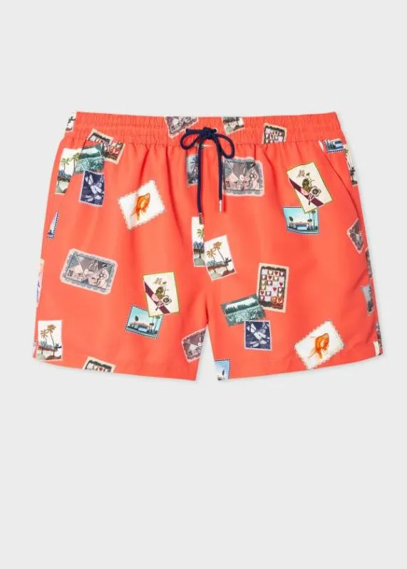 Mens 039Postcards039 Swim Shorts Paul Smith Swimwear