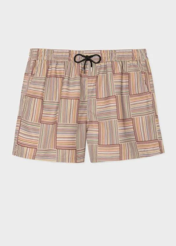 Mens 039Signature Stripe039 Tile Swim Shorts Paul Smith Swimwear