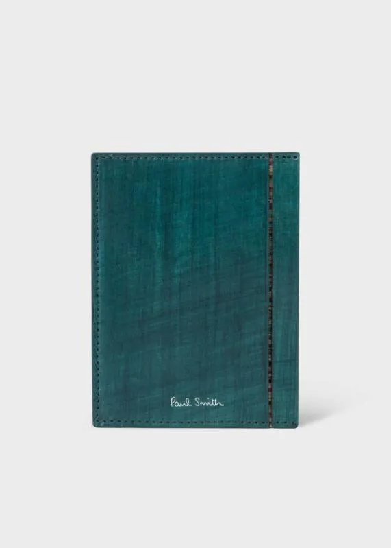Mens Brushstroke Leather Card Holder Paul Smith Wallets