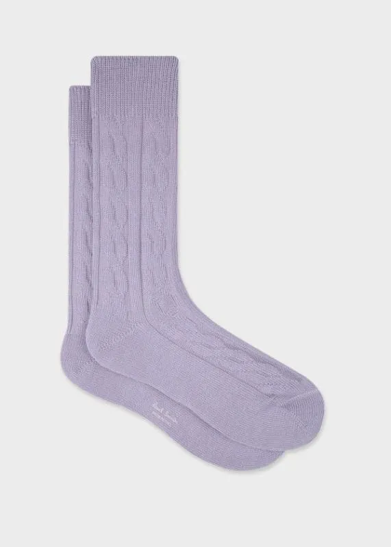 Mens Cable Knit CottonBlend Socks Paul Smith Socks