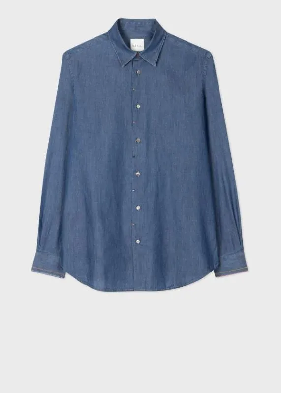 Mens CottonLyocell Chambray Shirt Paul Smith Shirts