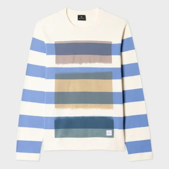 Mens Faded Stripe CottonBlend Crew Neck Sweater Paul Smith Sweaters Mens Faded Stripe CottonBlend Crew Neck Sweater Paul Smith Sweaters