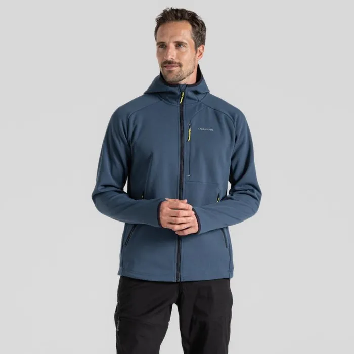 Mens Full Zip Fleece Craghoppers Dynamic Pro Hooded Jacket II Blue Stone Marl Mens Full Zip Fleece Craghoppers Dynamic Pro Hooded Jacket II Blue Stone Marl