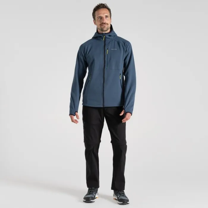 Mens Full Zip Fleece Craghoppers Dynamic Pro Hooded Jacket II Blue Stone Marl Mens Full Zip Fleece Craghoppers Dynamic Pro Hooded Jacket II Blue Stone Marl