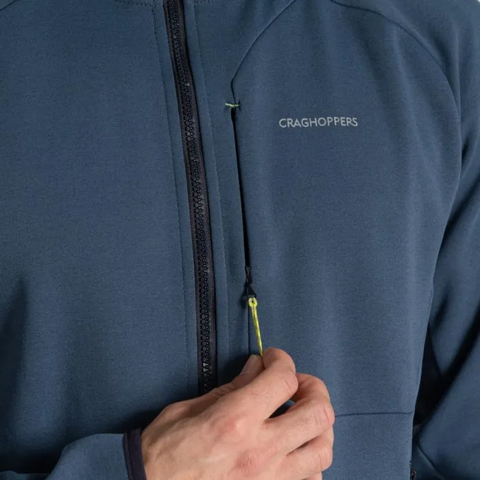Mens Full Zip Fleece Craghoppers Dynamic Pro Hooded Jacket II Blue Stone Marl Mens Full Zip Fleece Craghoppers Dynamic Pro Hooded Jacket II Blue Stone Marl