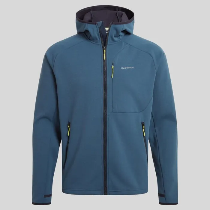Mens Full Zip Fleece Craghoppers Dynamic Pro Hooded Jacket II Blue Stone Marl Mens Full Zip Fleece Craghoppers Dynamic Pro Hooded Jacket II Blue Stone Marl