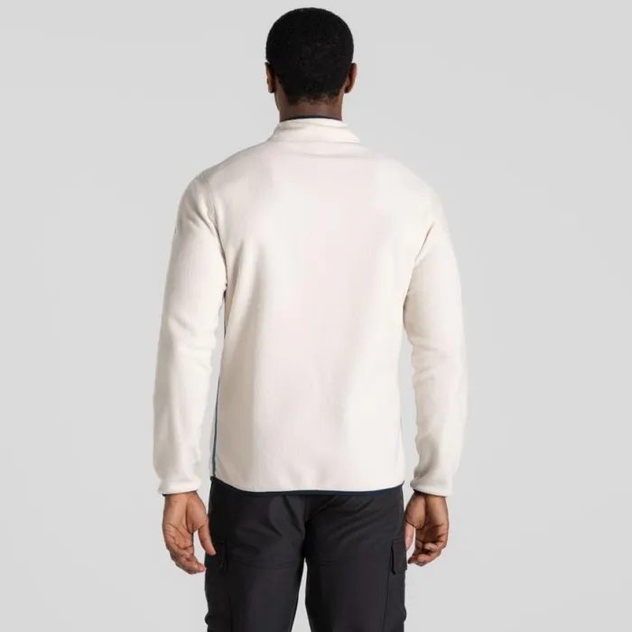 Mens Half Zip Fleece Craghoppers CO2 Renu Half Zip Fleece Ecru Tourmaline Blue Mens Half Zip Fleece Craghoppers CO2 Renu Half Zip Fleece Ecru Tourmaline Blue