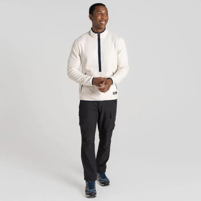 Mens Half Zip Fleece Craghoppers CO2 Renu Half Zip Fleece Ecru Tourmaline Blue Mens Half Zip Fleece Craghoppers CO2 Renu Half Zip Fleece Ecru Tourmaline Blue