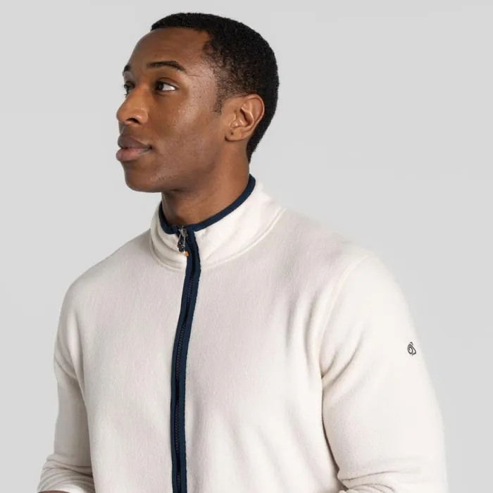 Mens Half Zip Fleece Craghoppers CO2 Renu Half Zip Fleece Ecru Tourmaline Blue Mens Half Zip Fleece Craghoppers CO2 Renu Half Zip Fleece Ecru Tourmaline Blue