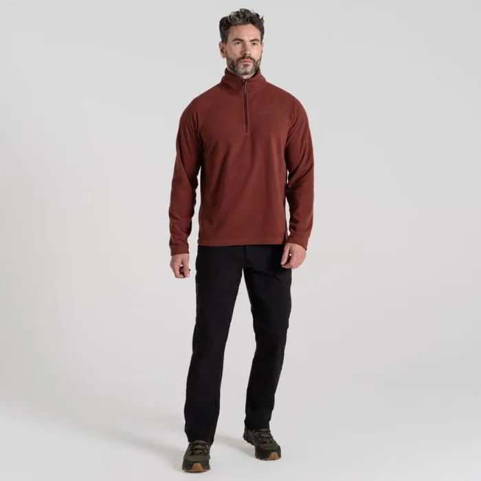 Mens Half Zip Fleece Craghoppers Corey VI Half Zip Fleece Axinite Red