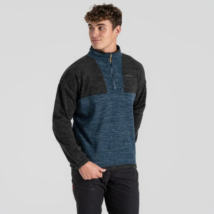 Mens Half Zip Fleece Craghoppers Esk Half Zip Fleece Blue Stone