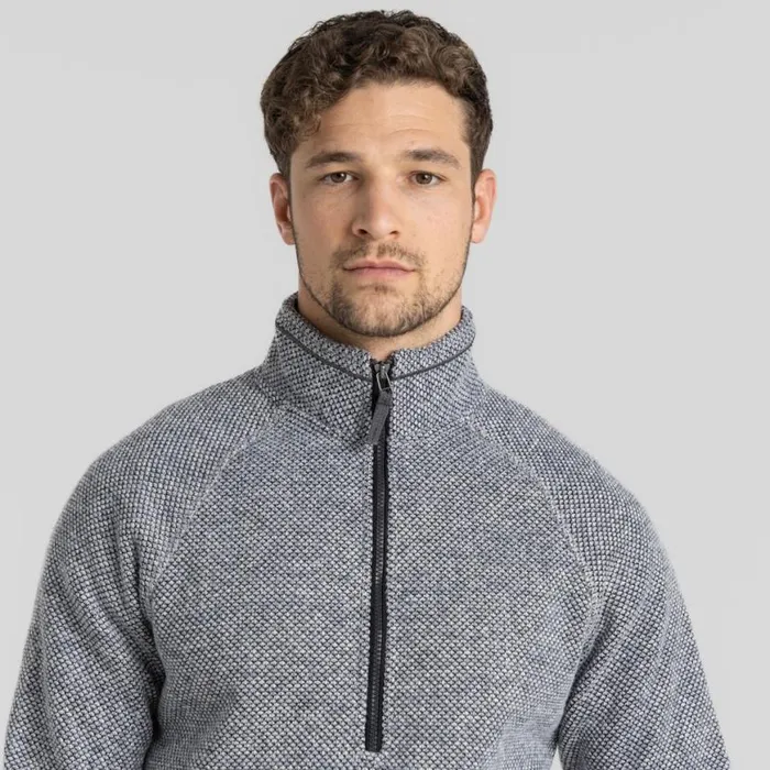 Mens Half Zip Fleece Craghoppers Rubeus Half Zip Fleece Soft Grey Marl Black Pepper Mens Half Zip Fleece Craghoppers Rubeus Half Zip Fleece Soft Grey Marl Black Pepper