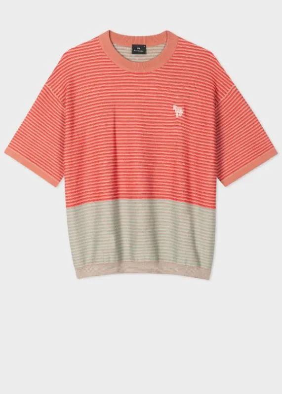 Mens Knitted Stripe Zebra TShirt Paul Smith TShirts