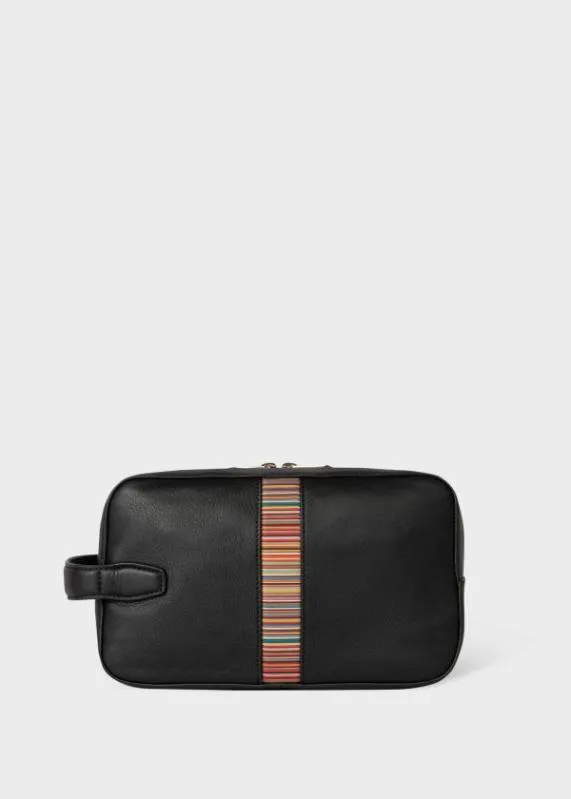 Mens Leather 039Signature Stripe039 Wash Bag Paul Smith Bags