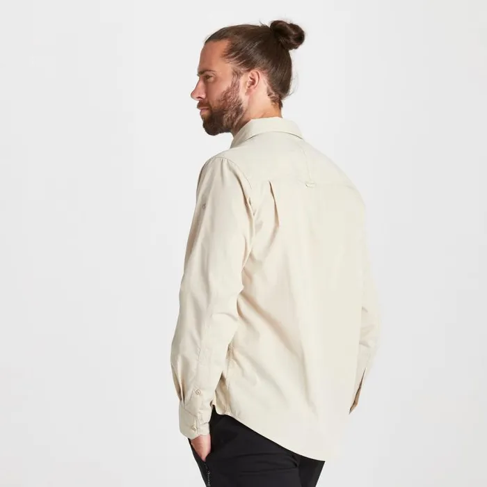 Mens Long Sleeve Craghoppers Kiwi Long Sleeved Shirt Oatmeal Mens Long Sleeve Craghoppers Kiwi Long Sleeved Shirt Oatmeal