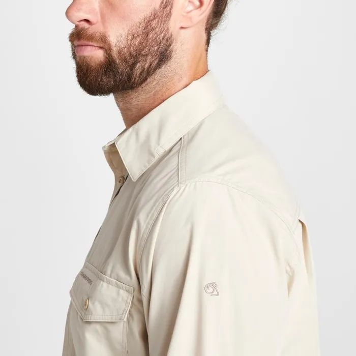 Mens Long Sleeve Craghoppers Kiwi Long Sleeved Shirt Oatmeal Mens Long Sleeve Craghoppers Kiwi Long Sleeved Shirt Oatmeal