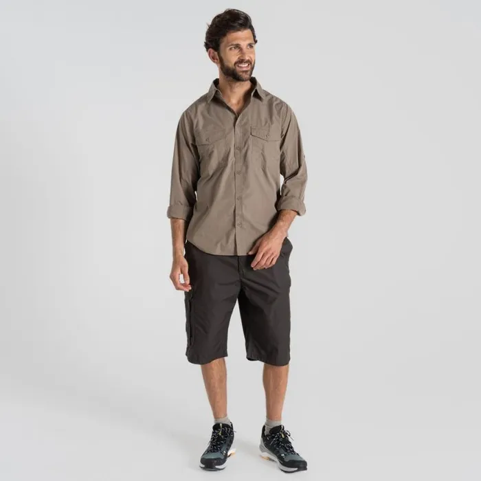 Mens Long Sleeve Craghoppers Kiwi Long Sleeved Shirt Pebble Mens Long Sleeve Craghoppers Kiwi Long Sleeved Shirt Pebble