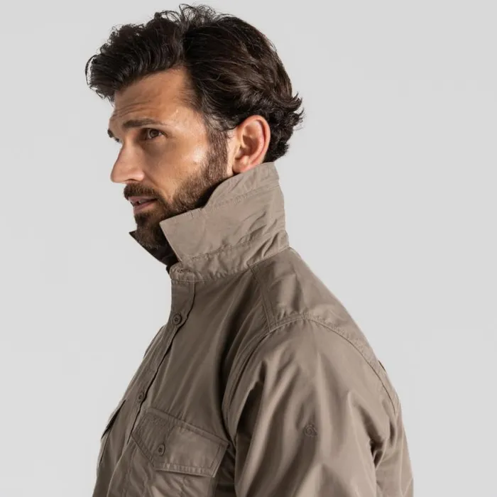 Mens Long Sleeve Craghoppers Kiwi Long Sleeved Shirt Pebble Mens Long Sleeve Craghoppers Kiwi Long Sleeved Shirt Pebble