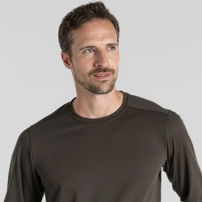 Mens Long Sleeve Craghoppers Nosilife Abel Long Sleeved TShirt Woodland Green Mens Long Sleeve Craghoppers Nosilife Abel Long Sleeved TShirt Woodland Green