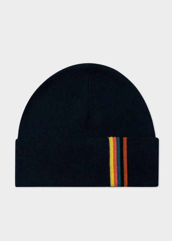 Mens Merino Wool 039Artist Stripe039 Beanie Hat Paul Smith Hats and Gloves