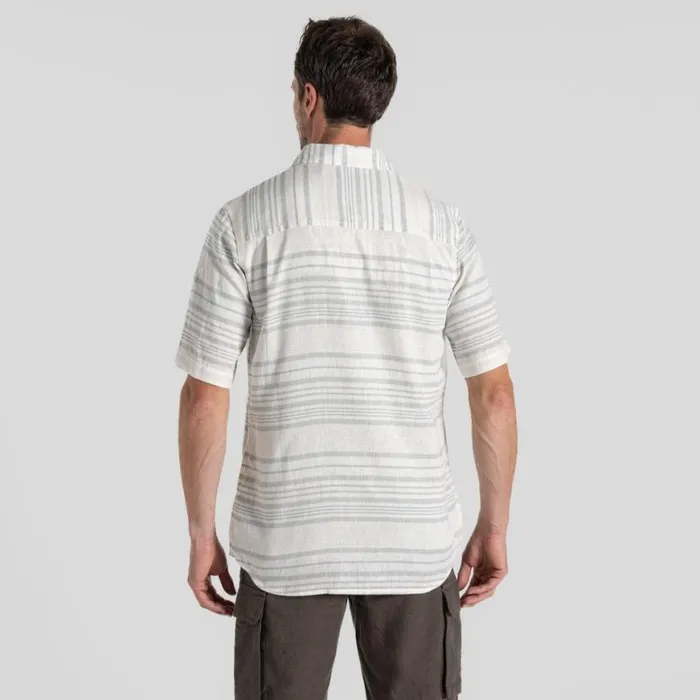 Mens Short Sleeve Craghoppers Cartwright Short Sleeved Shirt Lichen Green Stripe Mens Short Sleeve Craghoppers Cartwright Short Sleeved Shirt Lichen Green Stripe