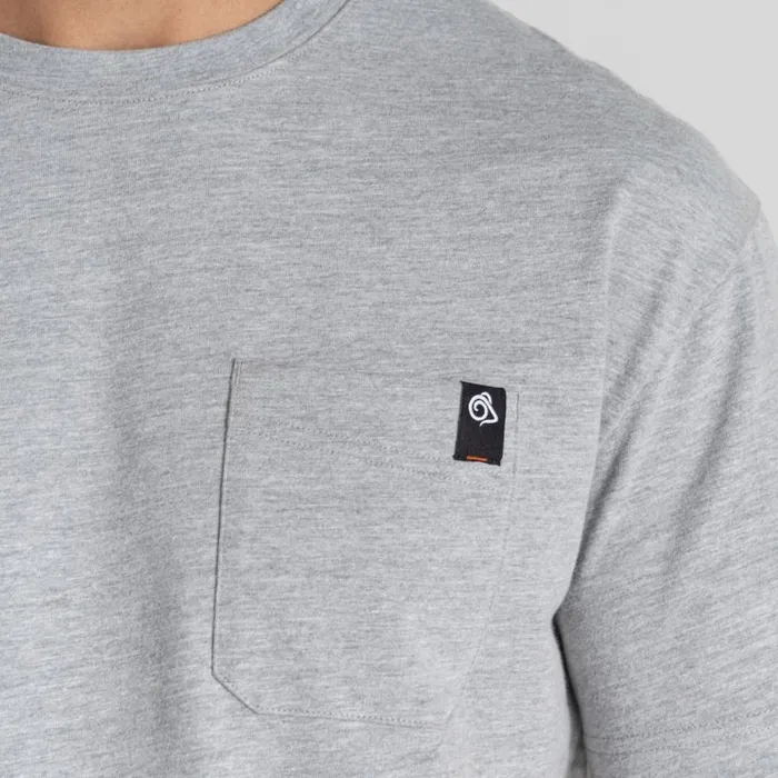 Mens Short Sleeve Craghoppers Wakefield Pocket Workwear TShirt Soft Grey Marl Mens Short Sleeve Craghoppers Wakefield Pocket Workwear TShirt Soft Grey Marl