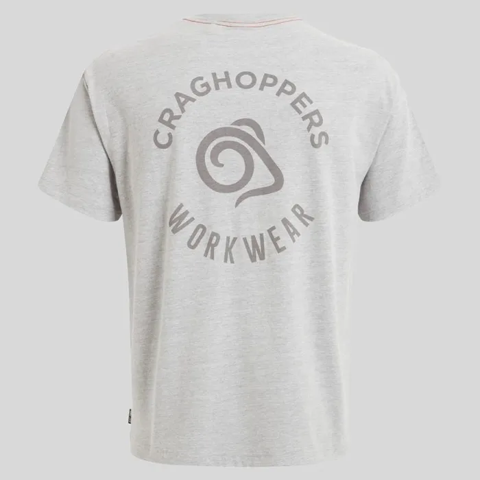 Mens Short Sleeve Craghoppers Wakefield Pocket Workwear TShirt Soft Grey Marl Mens Short Sleeve Craghoppers Wakefield Pocket Workwear TShirt Soft Grey Marl