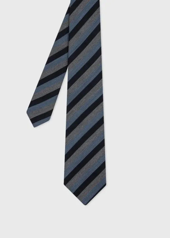 Mens SilkWool Tri Stripe Tie Paul Smith Ties