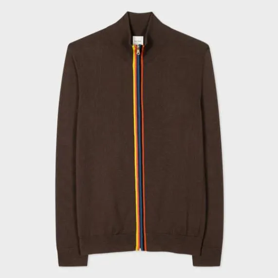 Mens Washable Wool 039Artist Stripe039 Zip Cardigan Paul Smith Sweaters Mens Washable Wool 039Artist Stripe039 Zip Cardigan Paul Smith Sweaters