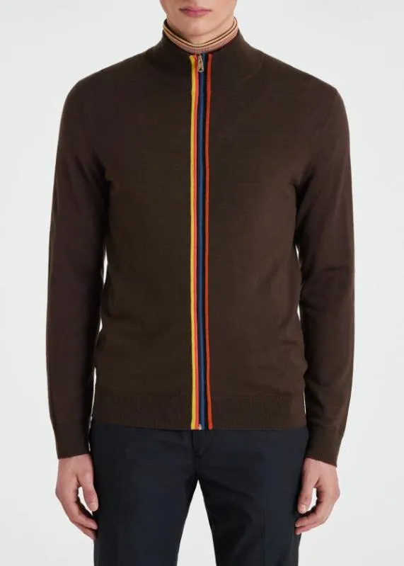 Mens Washable Wool 039Artist Stripe039 Zip Cardigan Paul Smith Sweaters Mens Washable Wool 039Artist Stripe039 Zip Cardigan Paul Smith Sweaters